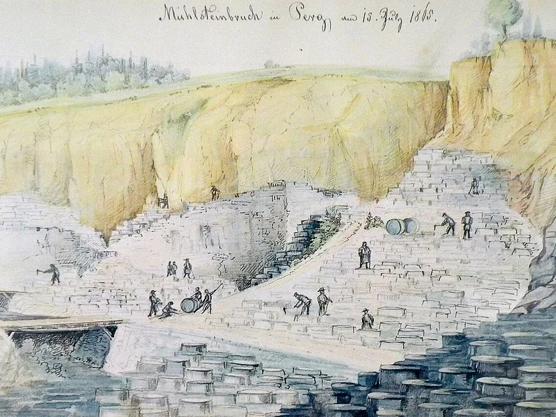 1826-Franz Hölzlhuber - Cava di macine Scherer a Perg, in Alta Austria